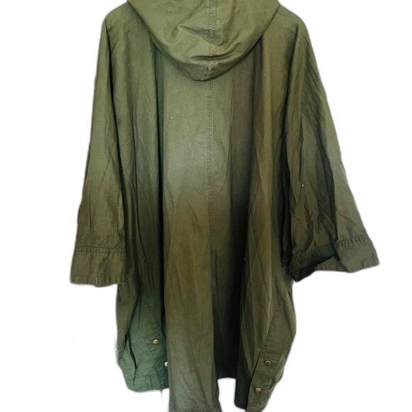 Urban Outfitters Men’s Green Khaki Rain Coat Jacket Cape Poncho Outerwear Size - Picture 3 of 3